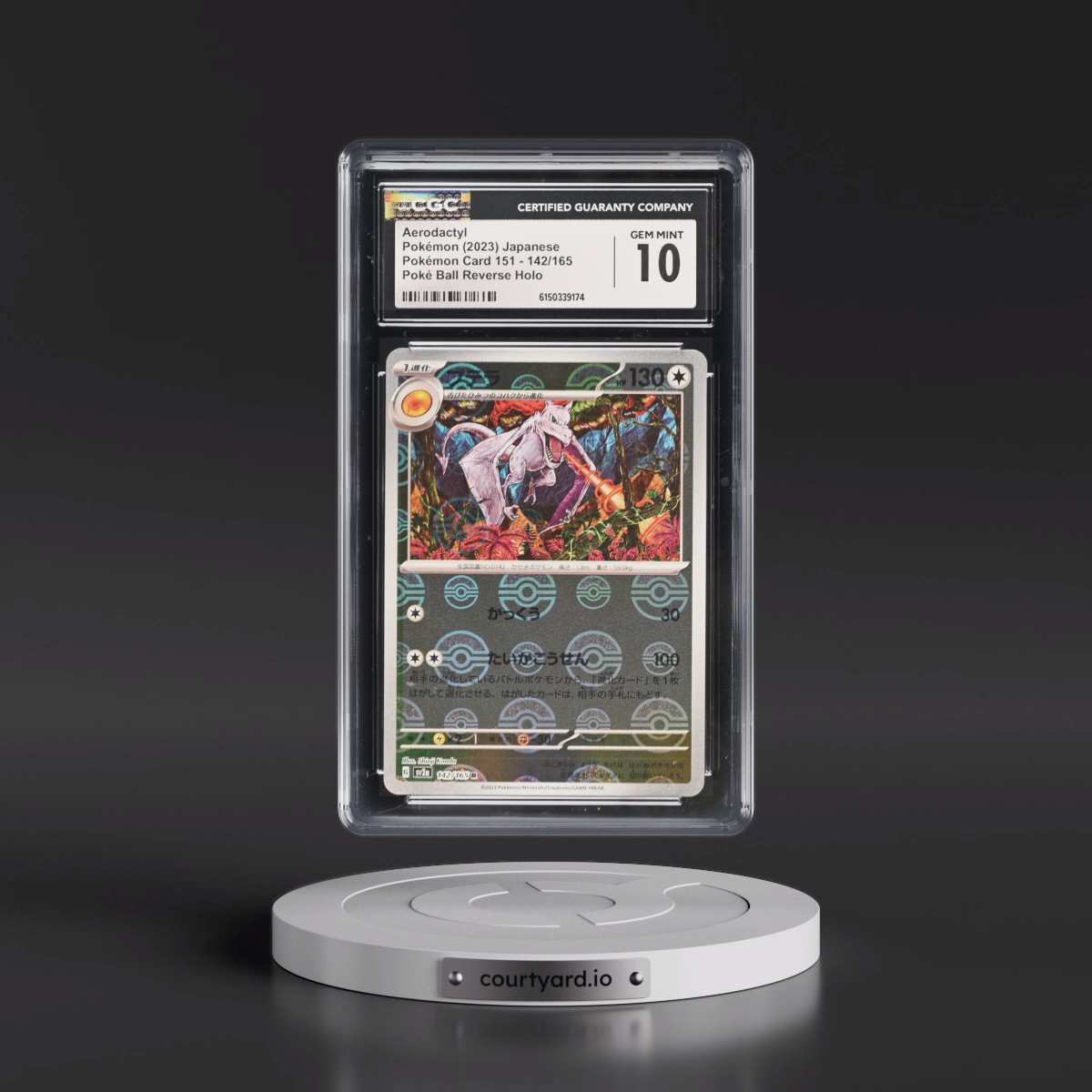 2023 Pokémon Card 151 #142/165 Aerodactyl - Reverse Holo Poké Ball (CGC 10 GEM MINT)