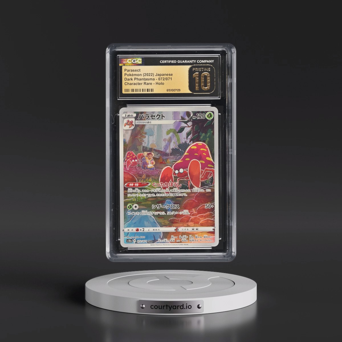 2021 Dark Phantasma #072/071 Parasect - Character Rare Holo (CGC 10 PRISTINE)