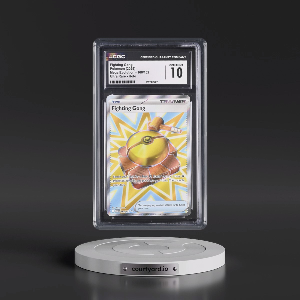2025 Mega Evolution - MEG EN #168/132 Fighting Gong - Ultra Rare Holo (CGC 10 GEM MINT)