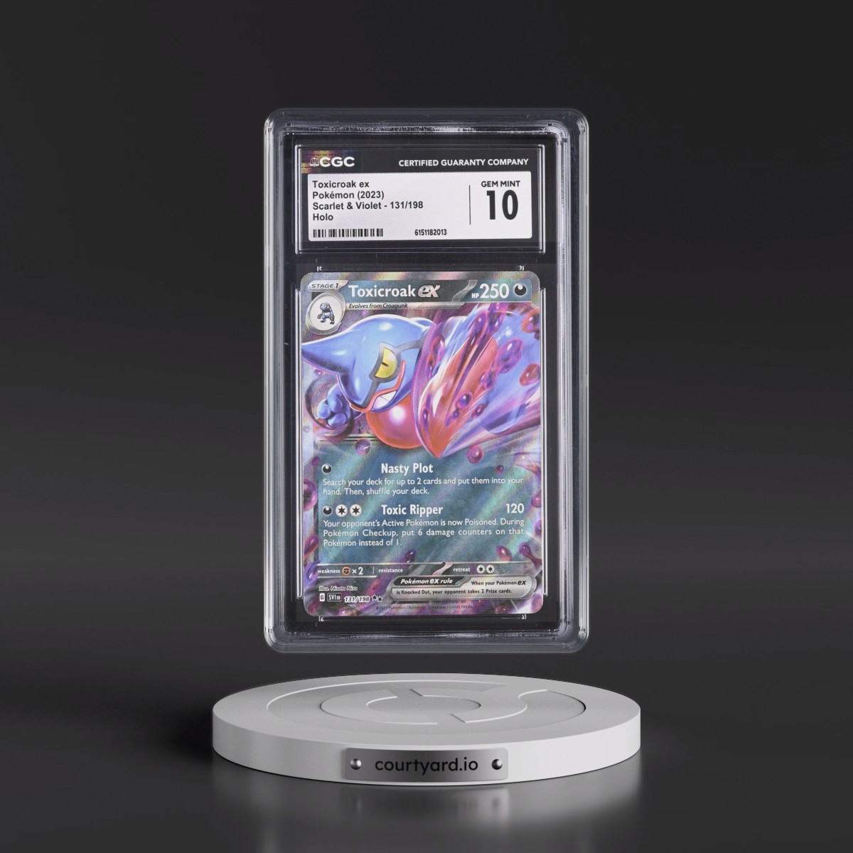 2023 Scarlet & Violet #131/198 Toxicroak ex - Holo (CGC 10 GEM MINT)