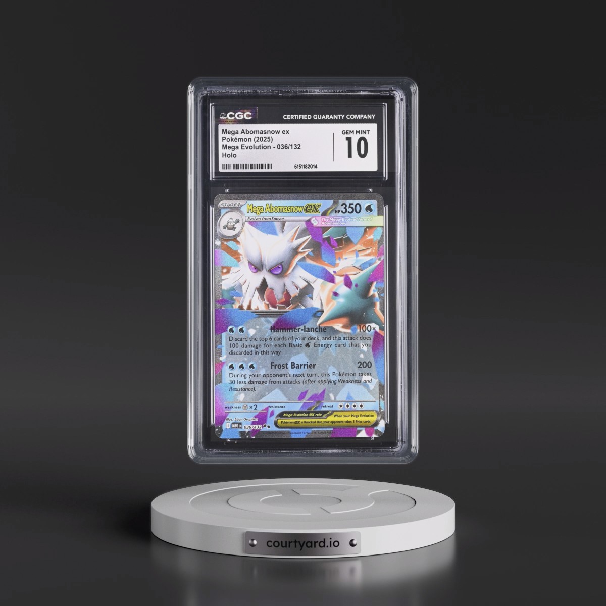 2025 Mega Evolution - MEG EN #036/132 Mega Abomasnow ex - Holo (CGC 10 GEM MINT)