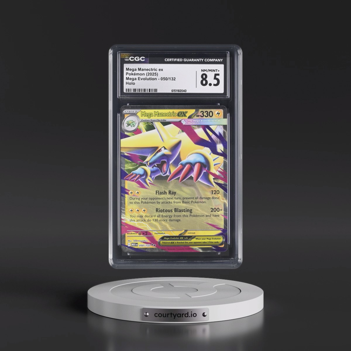 2025 Mega Evolution - MEG EN #050/132 Mega Manectric ex - Holo (CGC 8.5 NM-MT+)