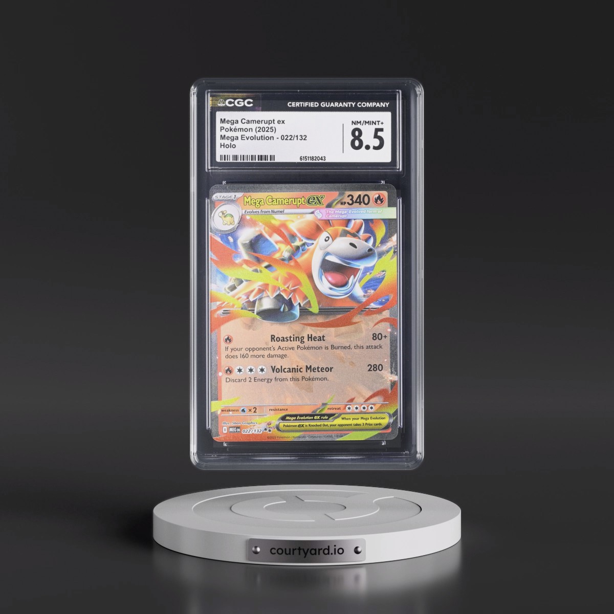 2025 Mega Evolution - MEG EN #022/132 Mega Camerupt ex - Holo (CGC 8.5 NM-MT+)