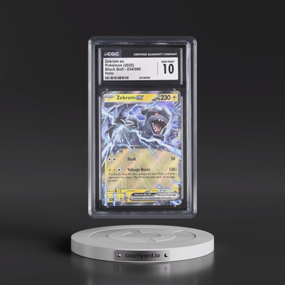 2025 Black Bolt - BLK EN #034/086 Zekrom ex - Holo (CGC 10 GEM MINT)