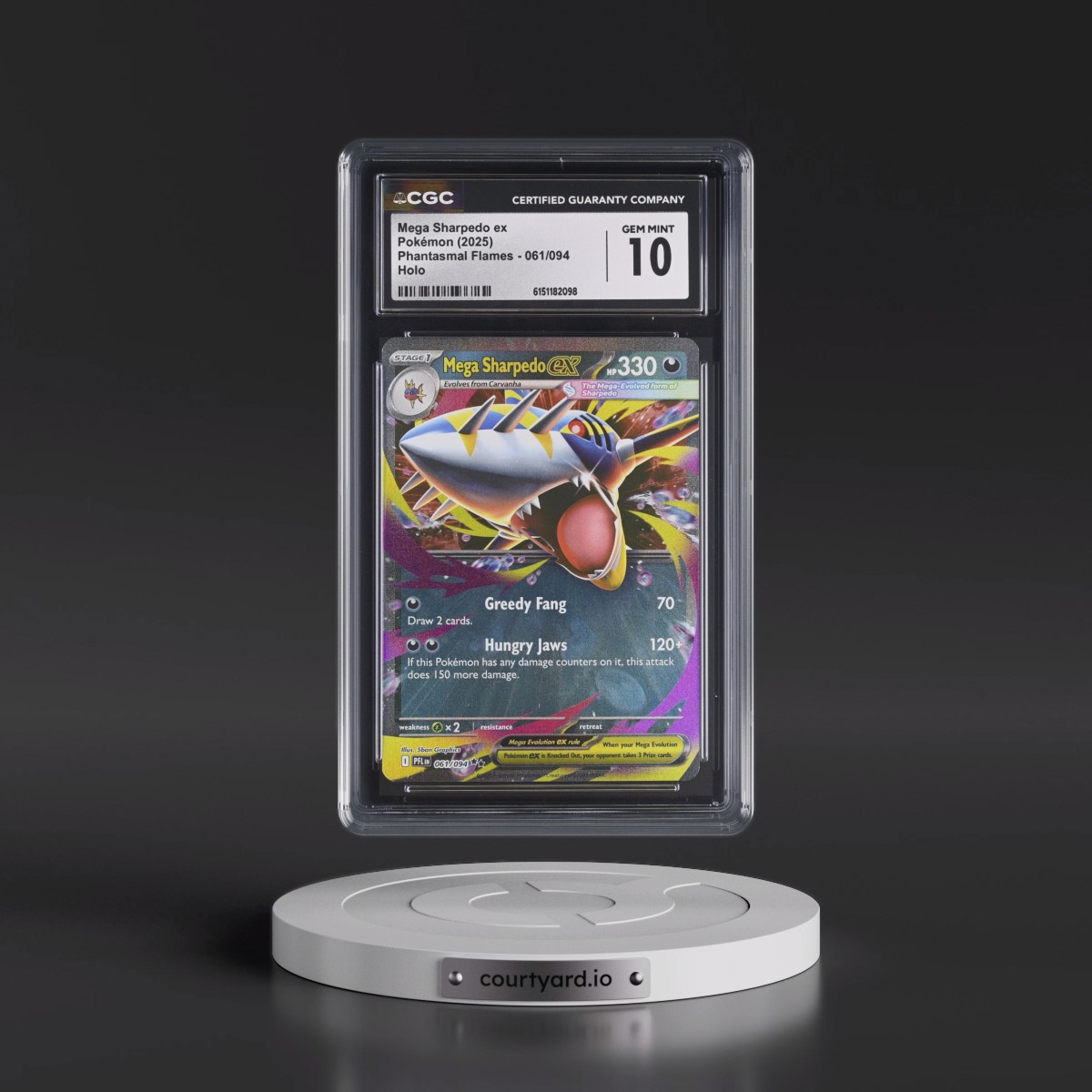2025 Phantasmal Flames - PFL EN #061/094 Mega Sharpedo ex - Holo (CGC 10 GEM MINT)