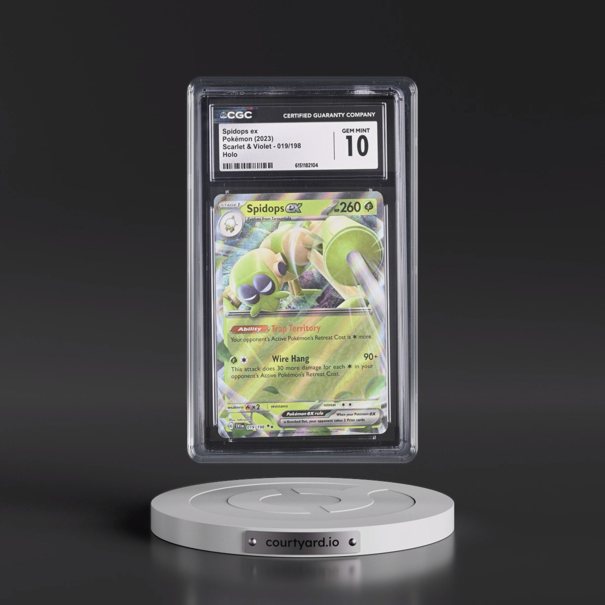 2023 Scarlet & Violet #019/198 Spidops ex - Holo (CGC 10 GEM MINT)