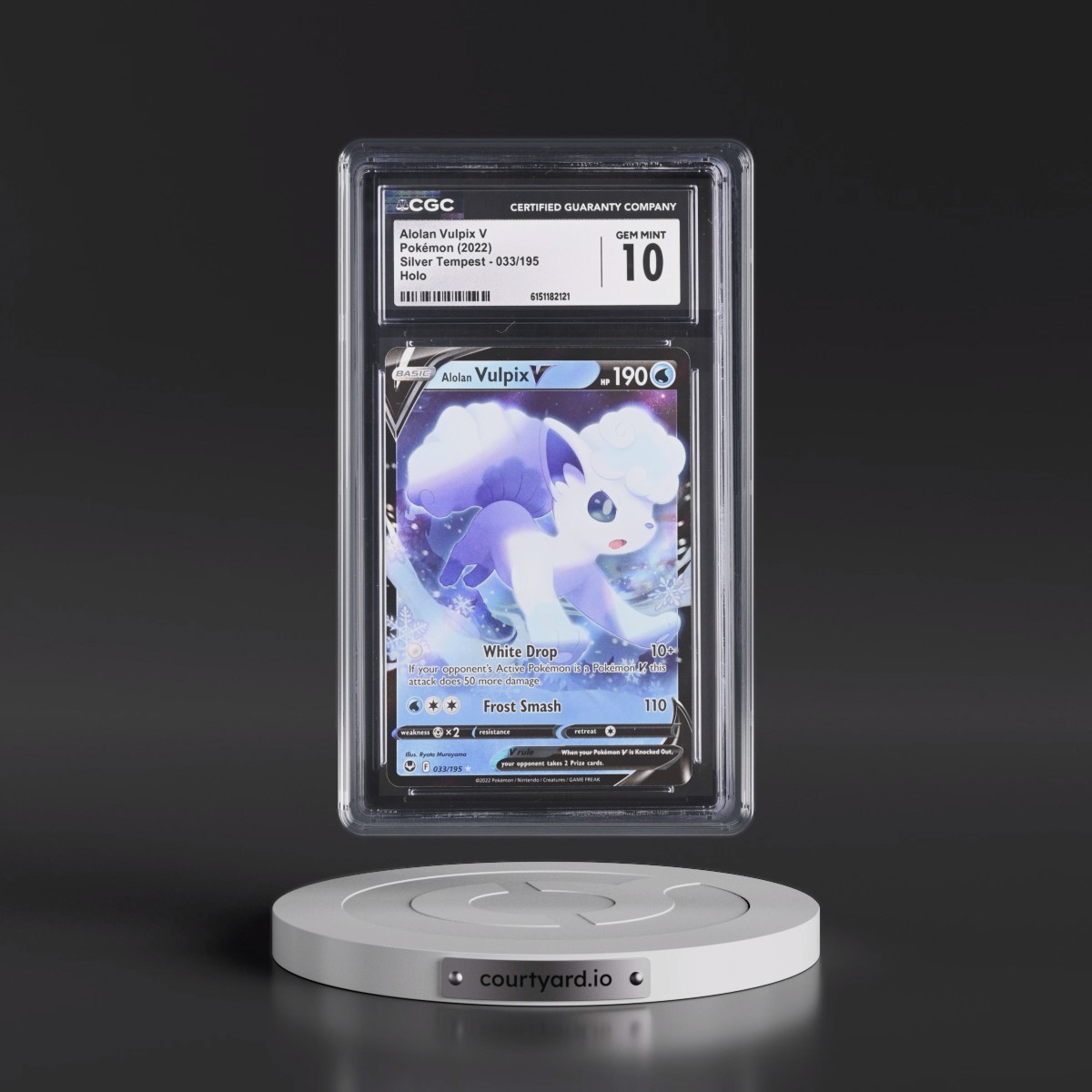 2022 Silver Tempest #033/195 Alolan Vulpix V - Holo (CGC 10 GEM MINT)