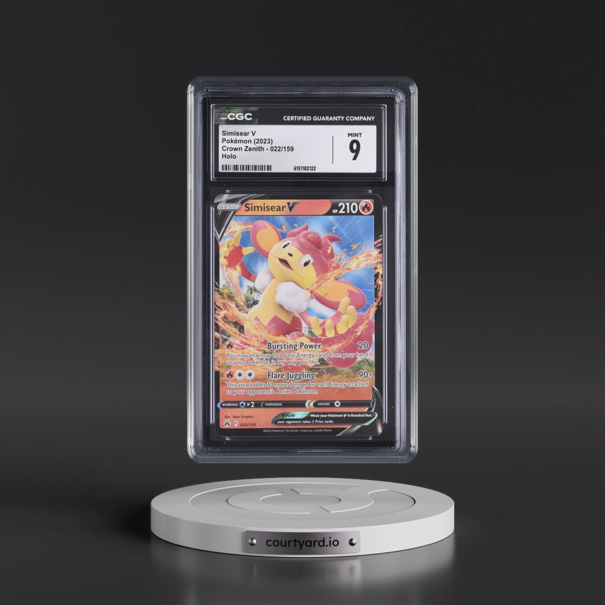 2023 Crown Zenith #022/159 Simisear V - Holo (CGC 9 MINT)