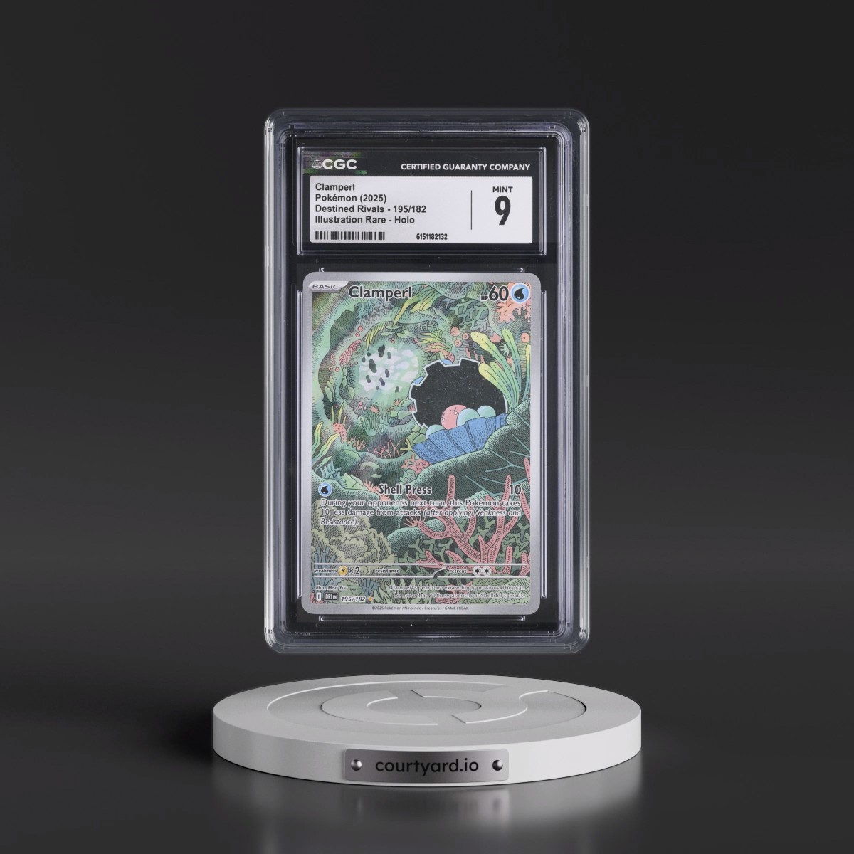 2025 Destined Rivals - DRI EN #195/182 Clamperl - Illustration Rare Holo (CGC 9 MINT)