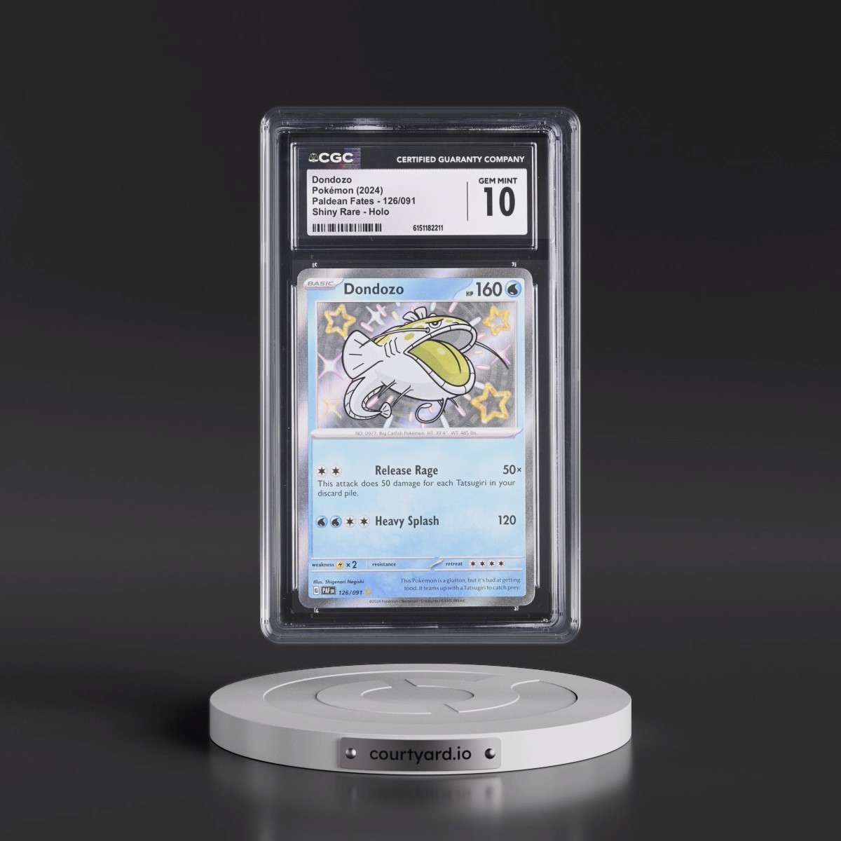 2024 Paldean Fates - PAF EN #126/091 Dondozo - Shiny Rare Holo (CGC 10 GEM MINT)