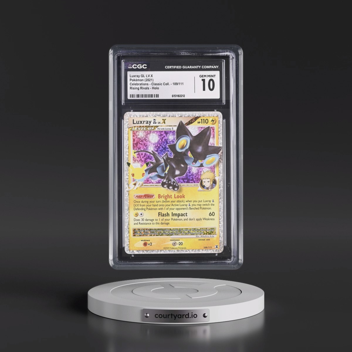 2021 Celebrations - Classic Collection #109/111 Luxray GL LV.X - Rising Rivals Holo (CGC 10 GEM MINT)