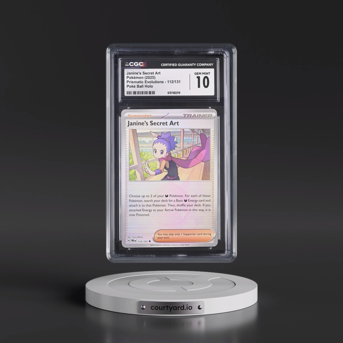 2024 Prismatic Evolutions - PRE EN #112/131 Janine's Secret Art - Poké Ball Holo (CGC 10 GEM MINT)