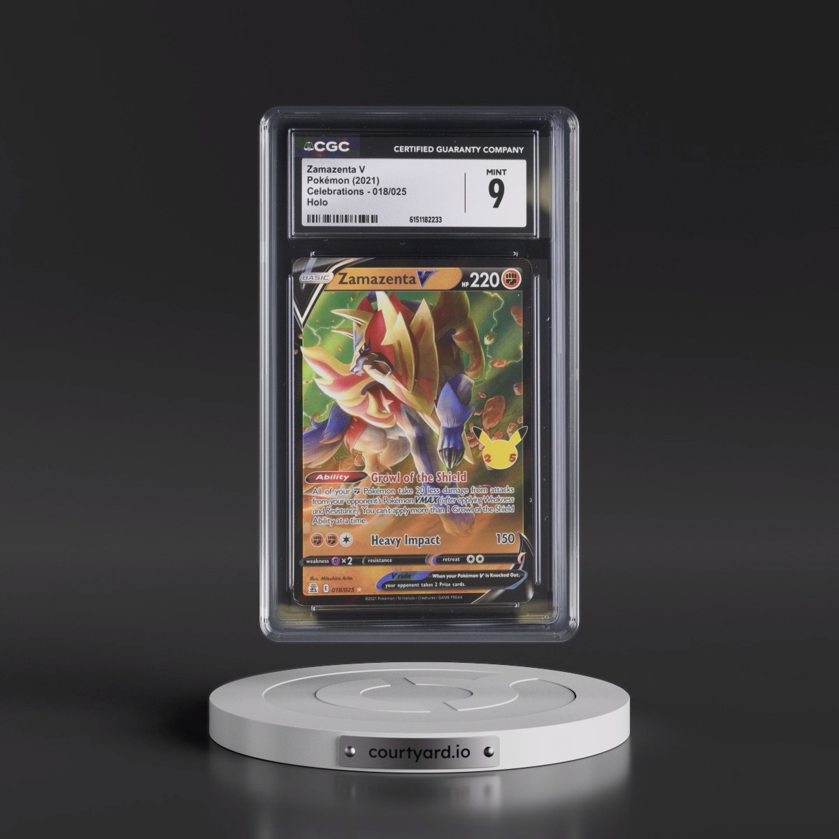 2021 Celebrations #018/025 Zamazenta V - Holo (CGC 9 MINT)
