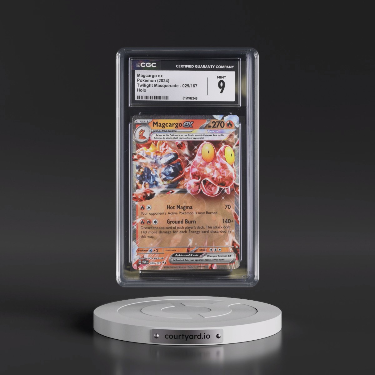 2024 Twilight Masquerade - TWM EN #029/167 Magcargo ex - Holo (CGC 9 MINT)