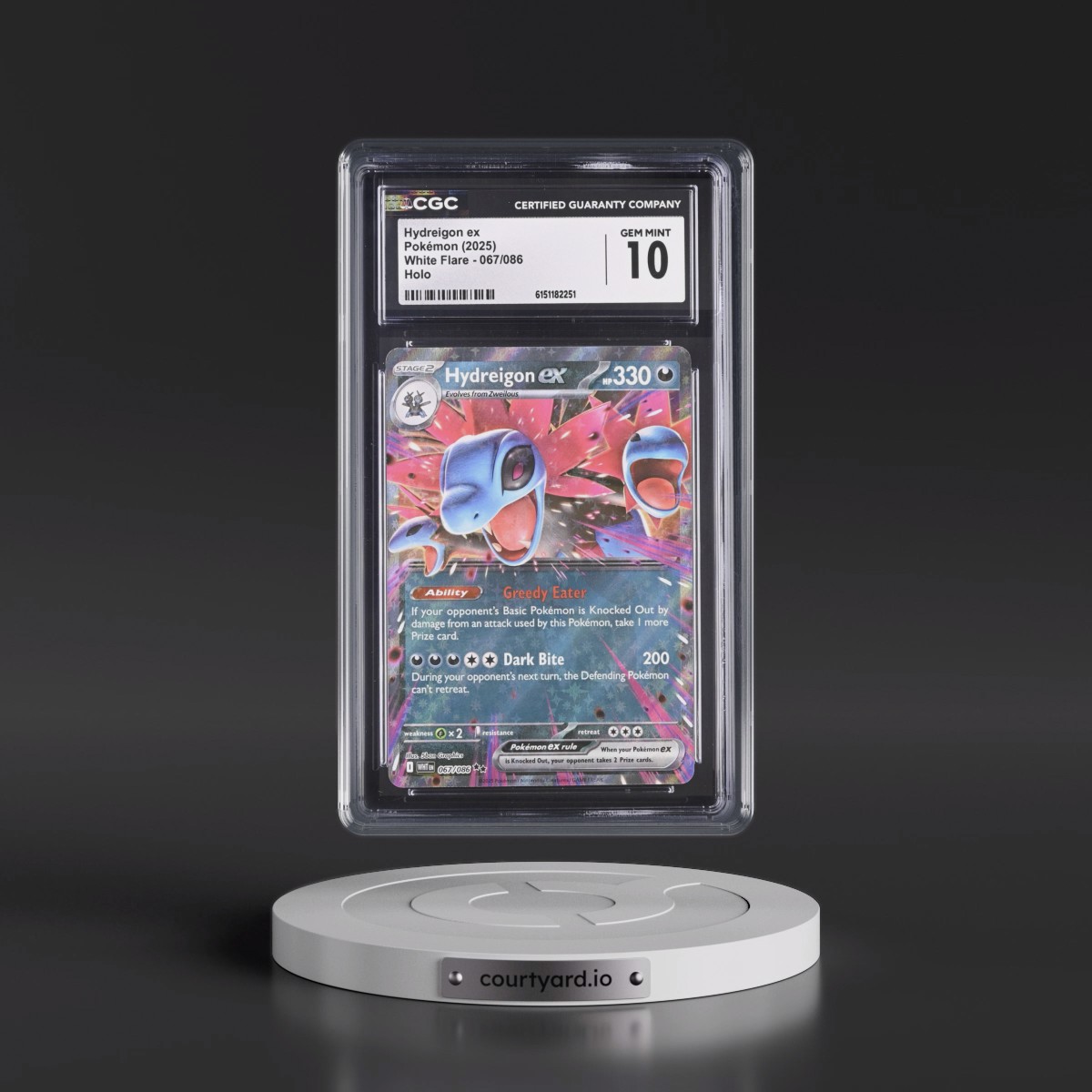 2025 White Flare - WHT EN #067/086 Hydreigon ex - Holo (CGC 10 GEM MINT)