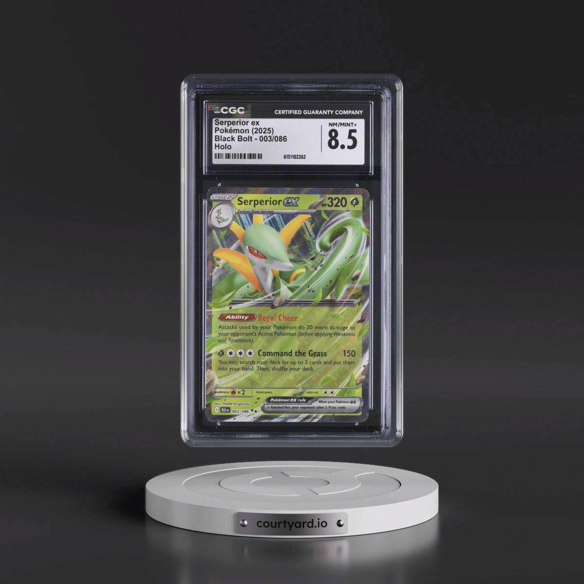 2025 Black Bolt - BLK EN #003/086 Serperior ex - Holo (CGC 8.5 NM-MT+)