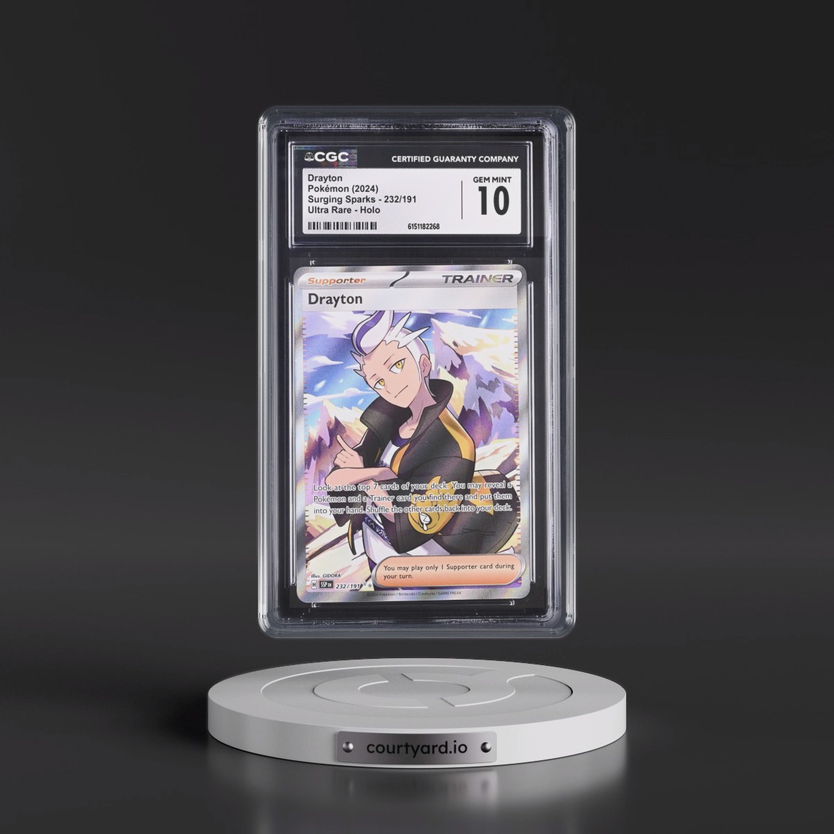 2024 Surging Sparks - SSP EN #232/191 Drayton - Ultra Rare Holo (CGC 10 GEM MINT)