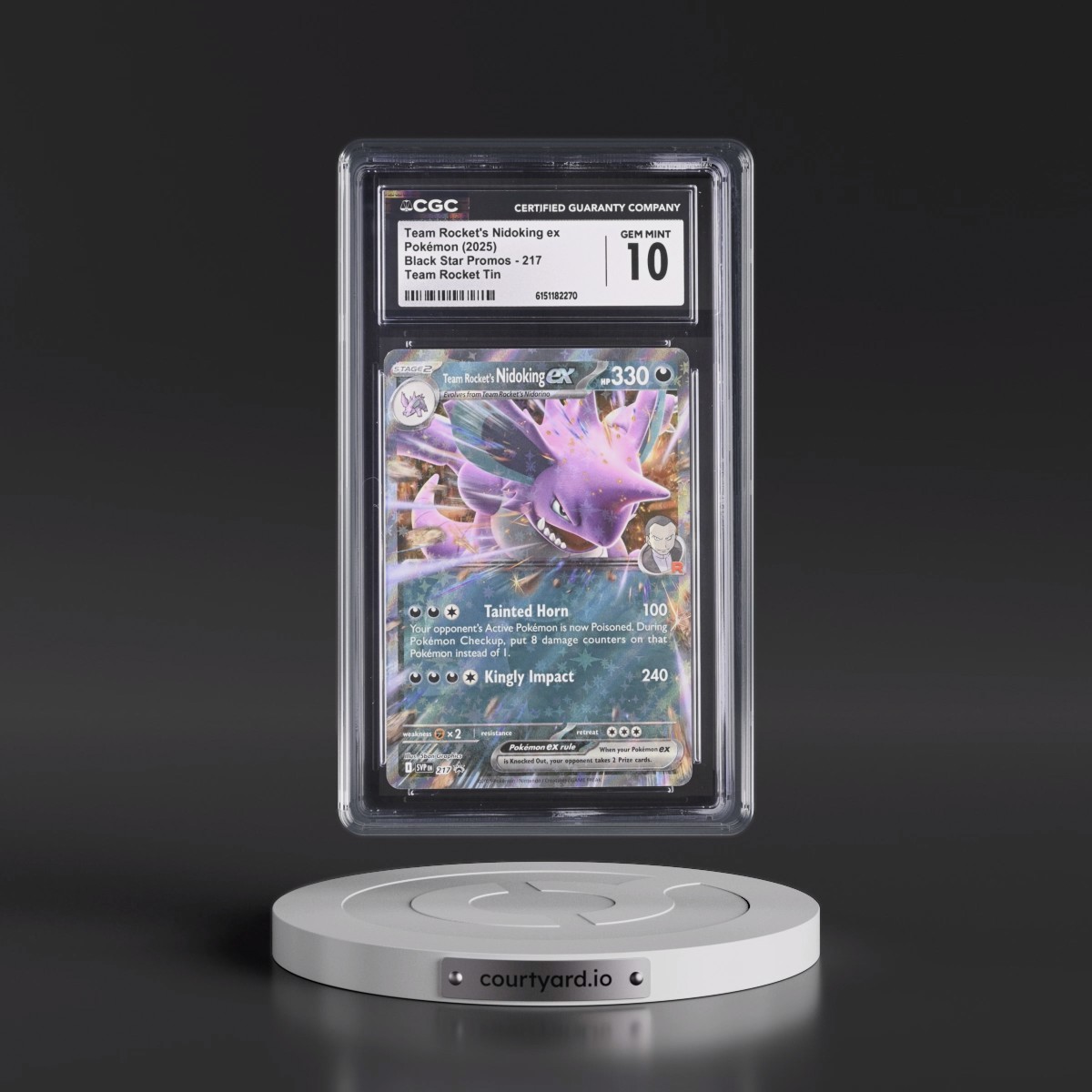 2023 Black Star Promos - Scarlet & Violet SVP EN #217 Team Rocket's Nidoking ex - Team Rocket Tin (Holo) (CGC 10 GEM MINT)
