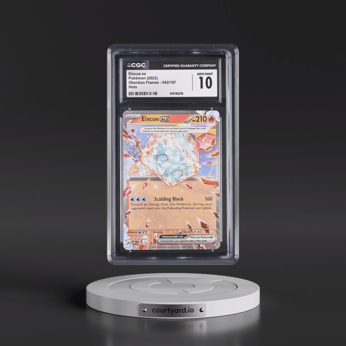 2023 Obsidian Flames - OBF EN #042/197 Eiscue ex - Holo (CGC 10 GEM MINT)