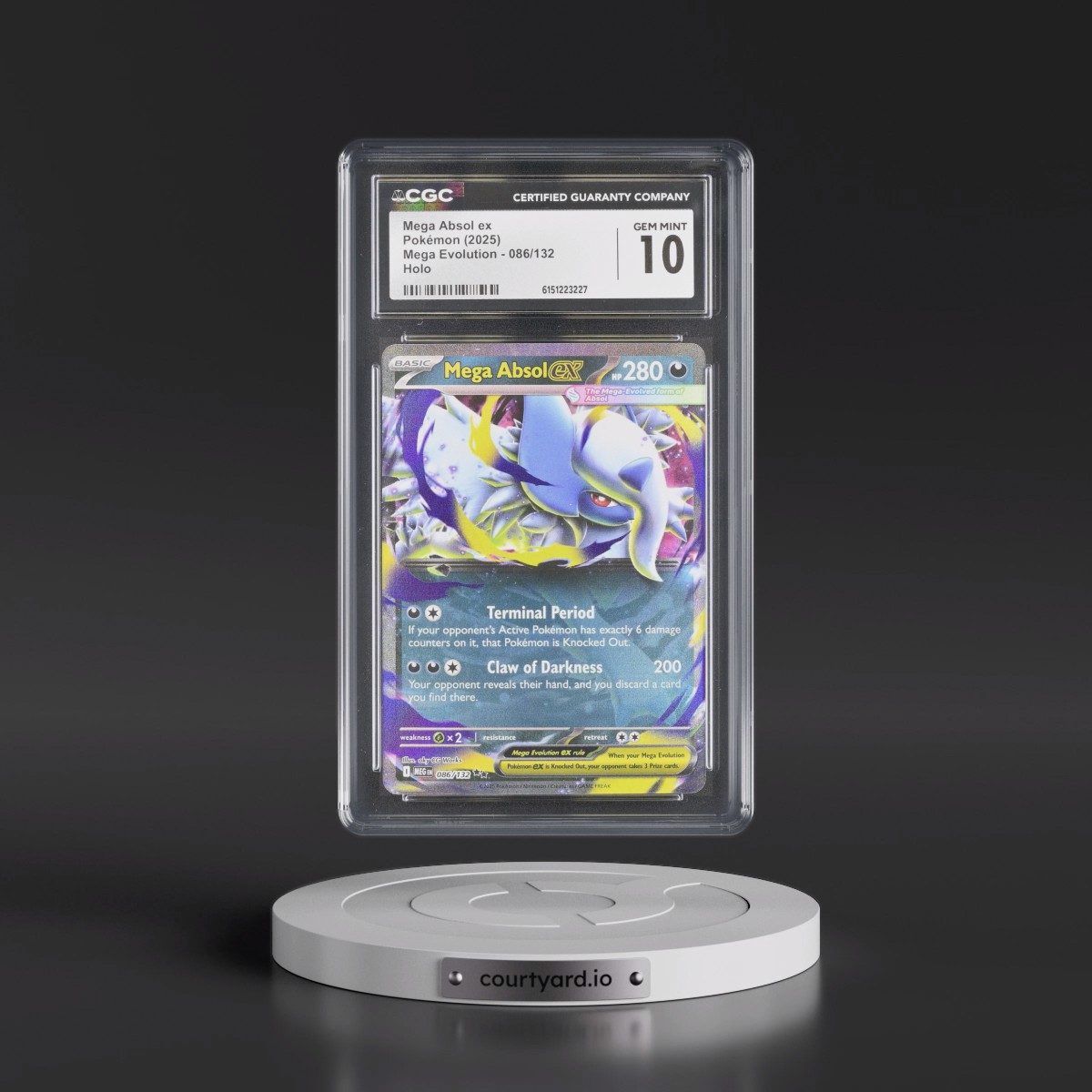 2025 Mega Evolution - MEG EN #086/132 Mega Absol ex - Holo (CGC 10 GEM MINT)