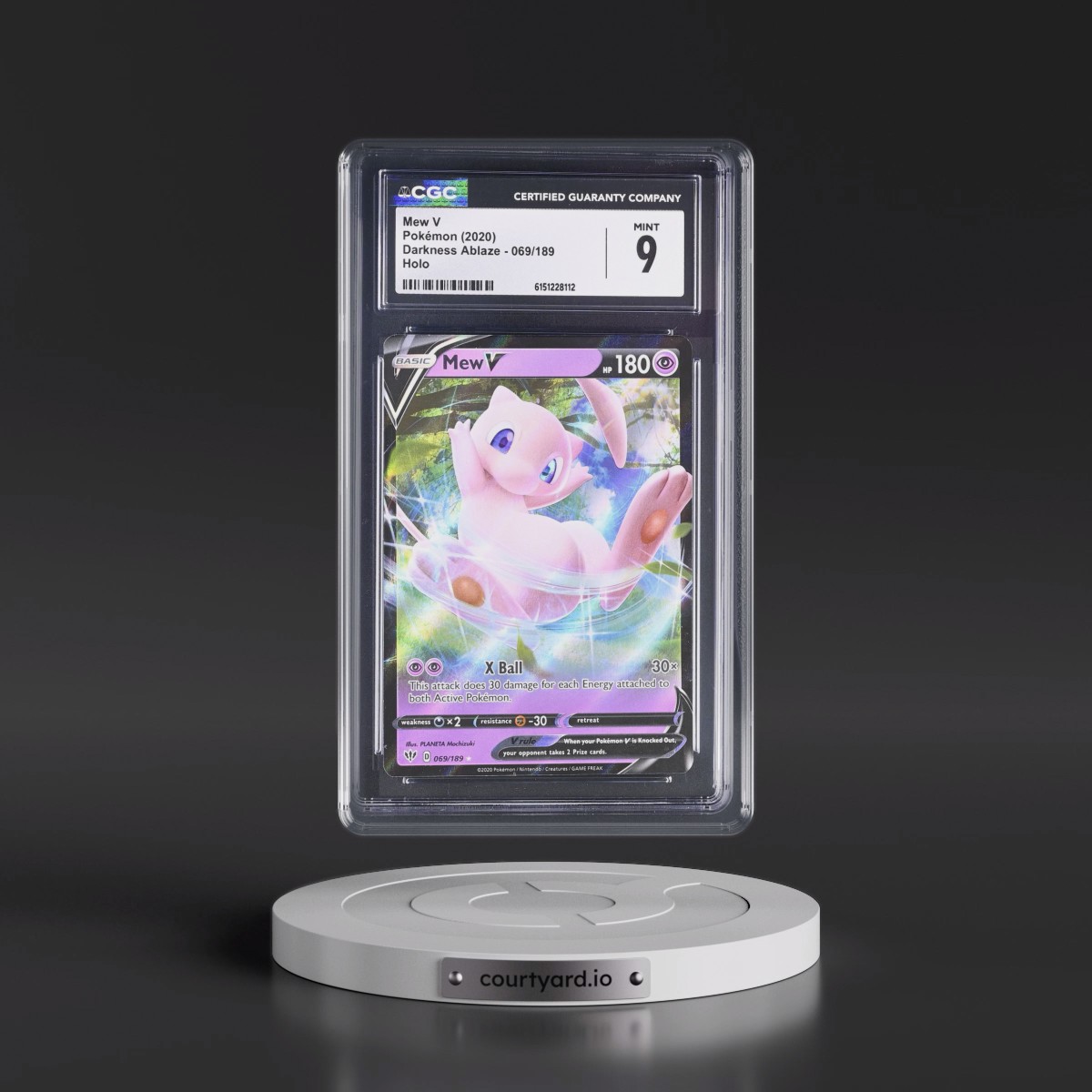 2020 Darkness Ablaze #069/189 Mew V - Holo (CGC 9 MINT)