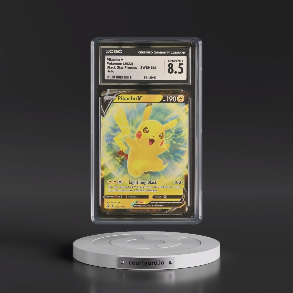 2017 Black Star Promos - Sword & Shield #SWSH198 Pikachu V - Holo (CGC 8.5 NM-MT+)