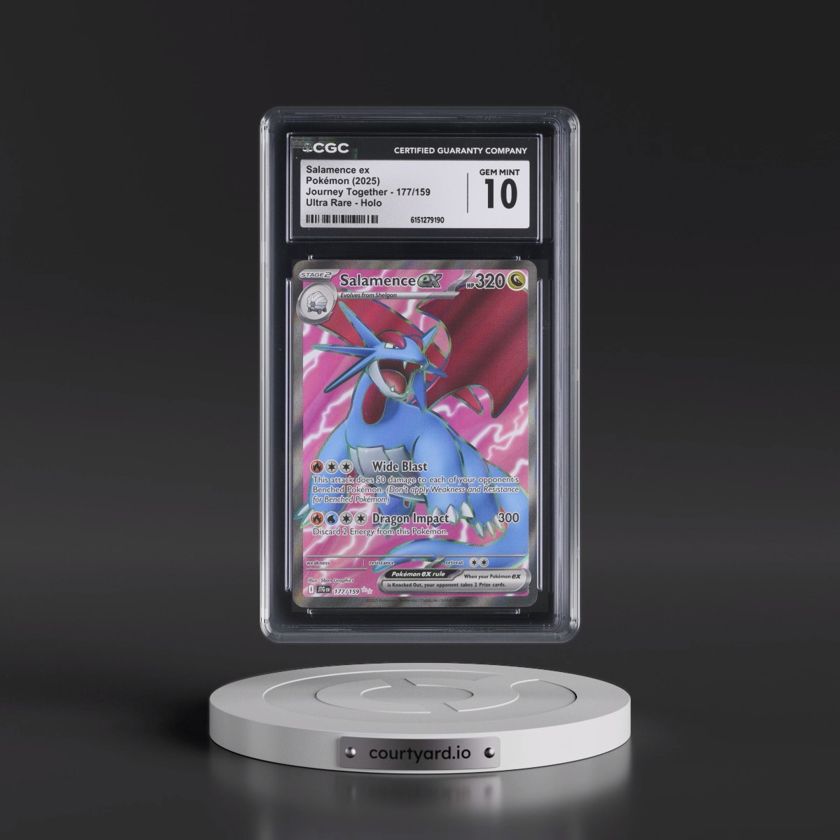 2024 Journey Together - JTG EN #177/159 Salamence ex - Ultra Rare Holo (CGC 10 GEM MINT)