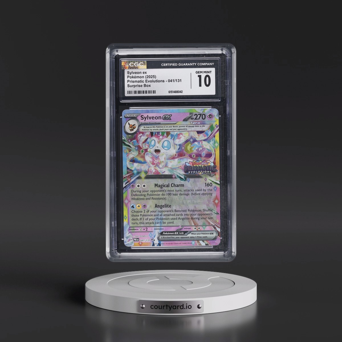 2024 Prismatic Evolutions - PRE EN #041/131 Sylveon ex - Surprise Box (Prismatic Evolutions Stamp) (Holo) (CGC 10 GEM MINT)