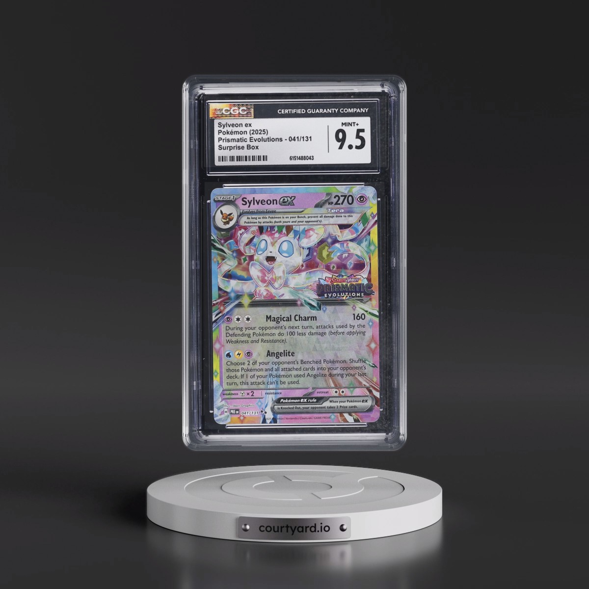 2024 Prismatic Evolutions - PRE EN #041/131 Sylveon ex - Surprise Box (Prismatic Evolutions Stamp) (Holo) (CGC 9.5 MINT+)