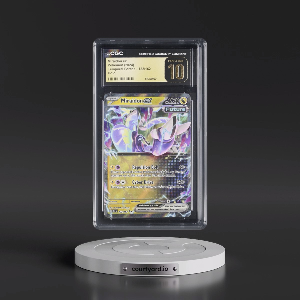 2023 Temporal Forces - TEF EN #122/162 Miraidon ex - Holo (CGC 10 PRISTINE)