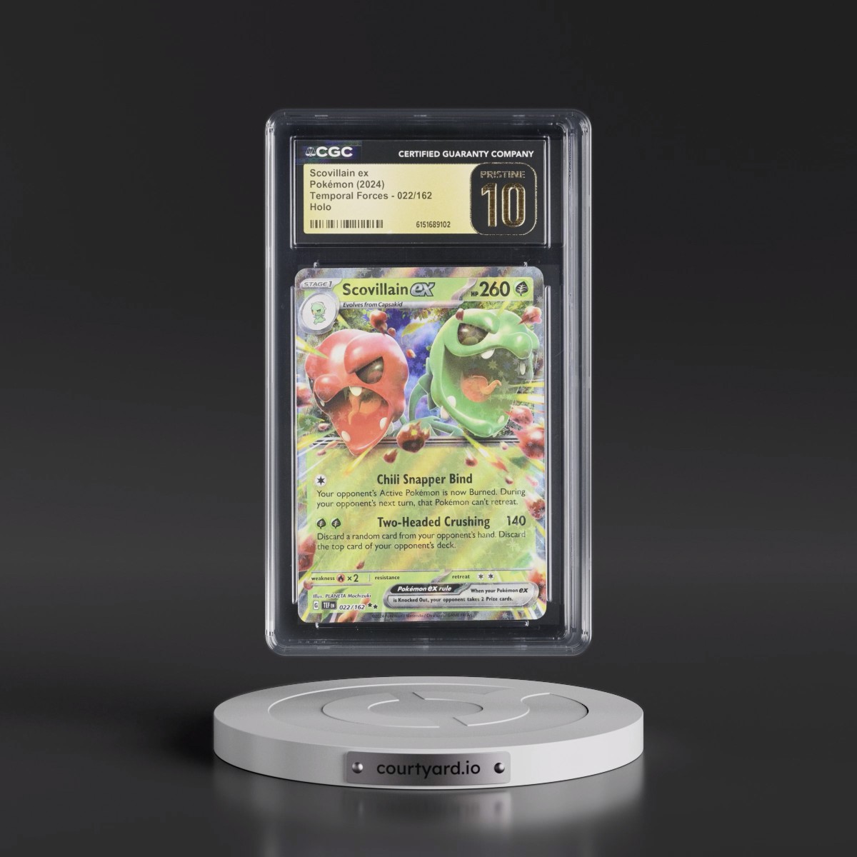 2023 Temporal Forces - TEF EN Scovillain ex - Holo #022/162 CGC 10