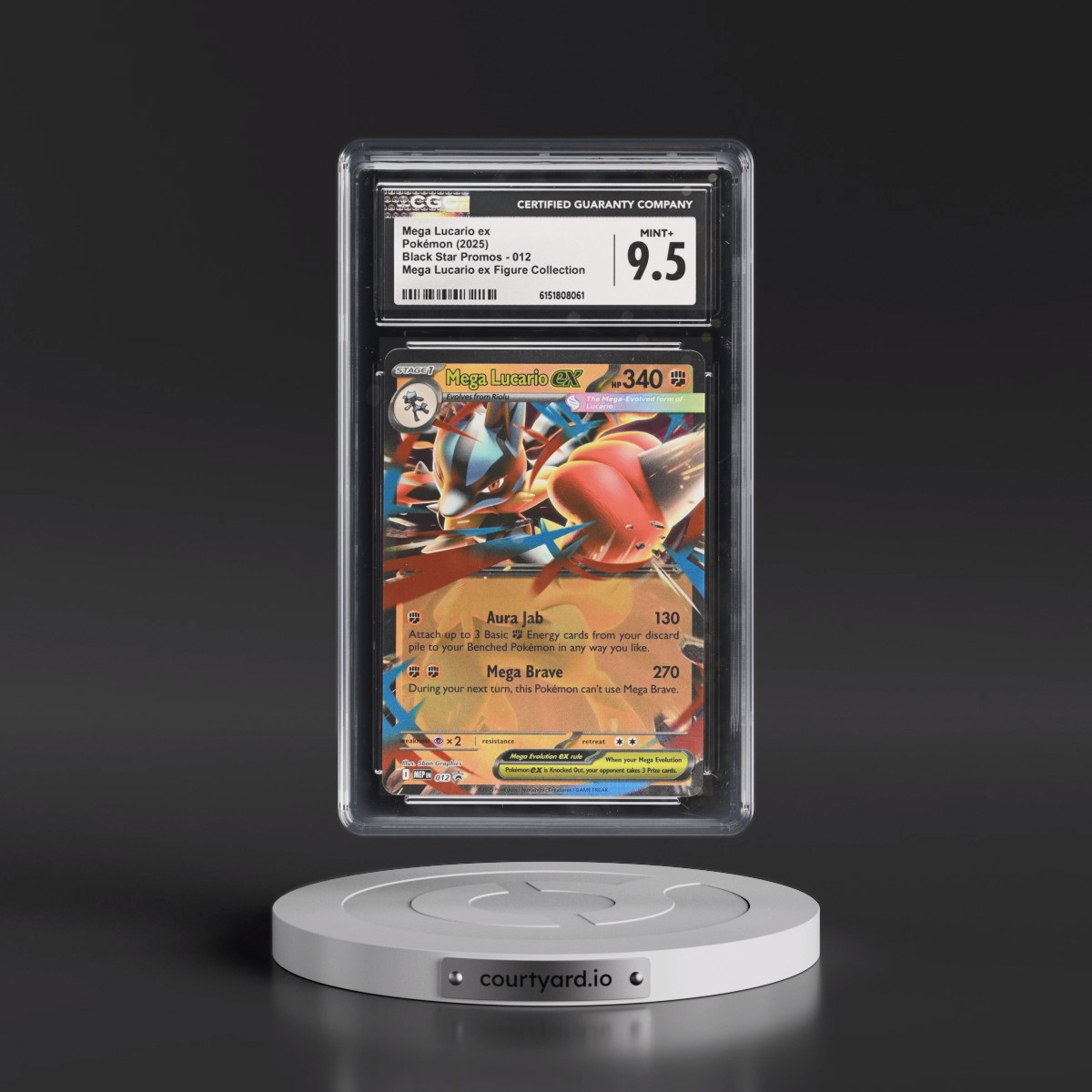 2025 Black Star Promos - Mega Evolution MEP EN #012 Mega Lucario ex - Mega Lucario ex Figure Collection (Holo) (CGC 9.5 MINT+)