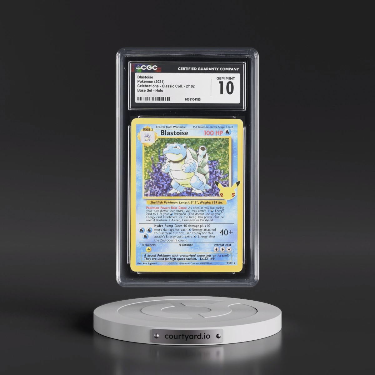 2021 Celebrations - Classic Collection #2/102 Blastoise - Base Set Holo (CGC 10 GEM MINT)