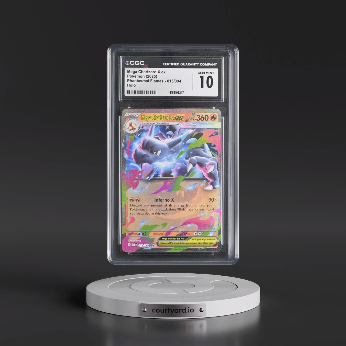 2025 Phantasmal Flames - PFL EN #013/094 Mega Charizard X ex - Holo (CGC 10 GEM MINT)