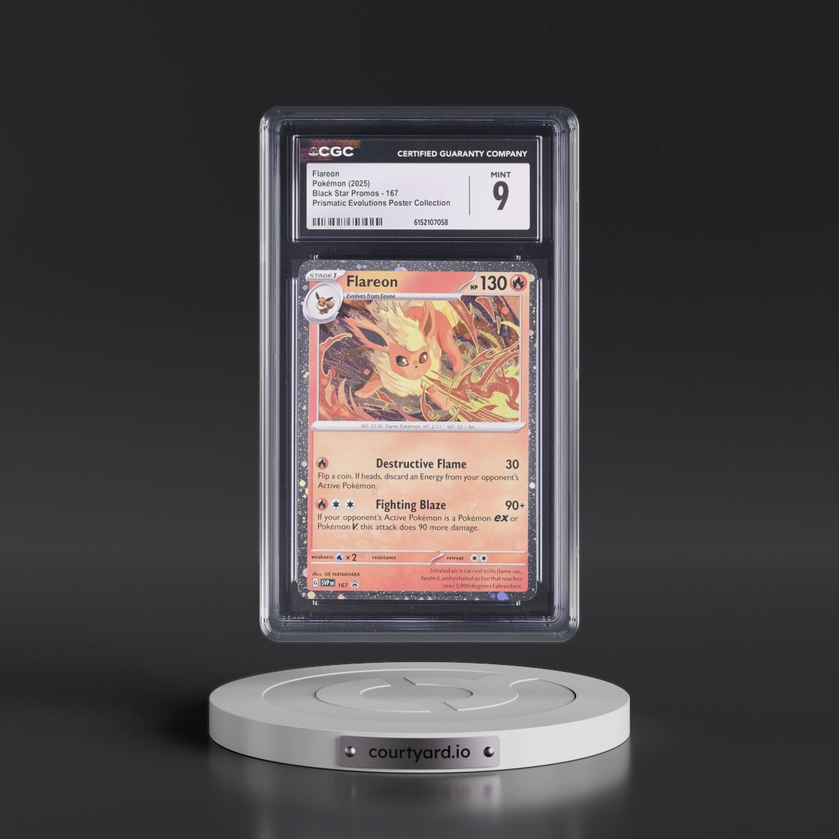 2023 Black Star Promos - Scarlet & Violet SVP EN #167 Flareon - Prismatic Evolutions Poster Collection (Cosmos Holo) (CGC 9 MINT)