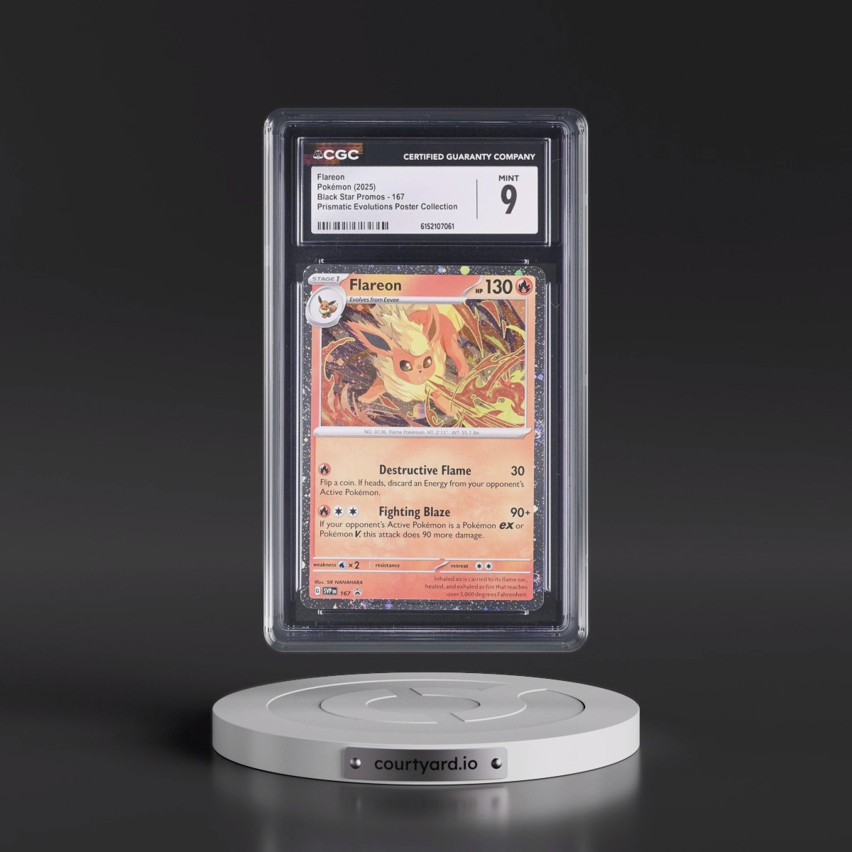 2023 Black Star Promos - Scarlet & Violet SVP EN #167 Flareon - Prismatic Evolutions Poster Collection (Cosmos Holo) (CGC 9 MINT)