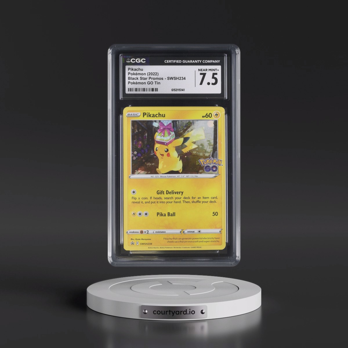 2017 Black Star Promos - Sword & Shield #SWSH234 Pikachu - Pokémon GO Tin (Cosmos Holo) (CGC 7.5 NM+)