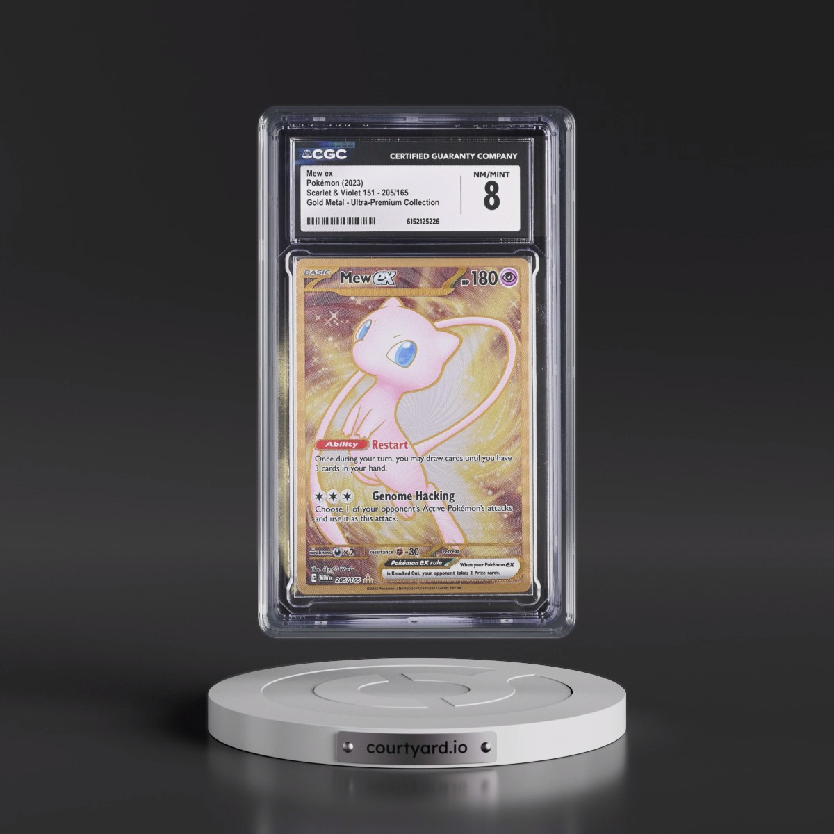 2023 Scarlet & Violet 151 - MEW EN #205/165 Mew ex - Gold Metal - Ultra-Premium Collection (CGC 8 NM-MT)