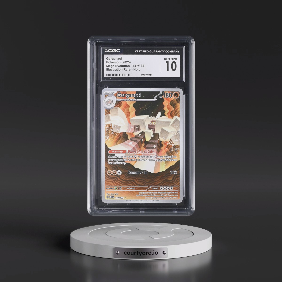 2025 Mega Evolution - MEG EN #147/132 Garganacl - Illustration Rare Holo (CGC 10 GEM MINT)