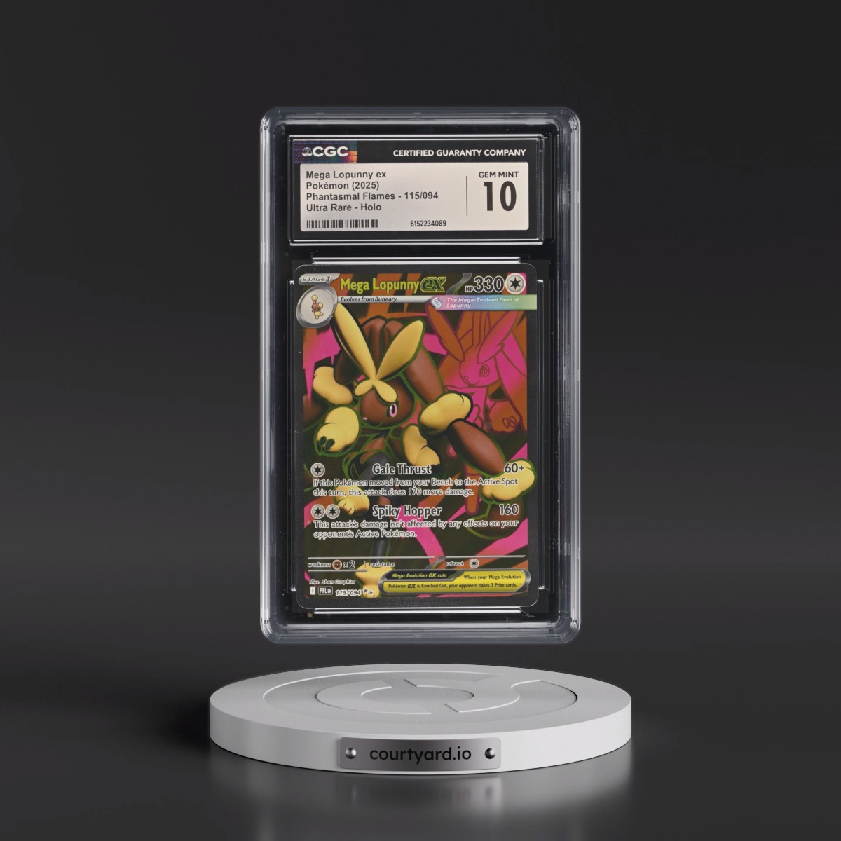 2025 Phantasmal Flames - PFL EN #115/094 Mega Lopunny ex - Ultra Rare Holo (CGC 10 GEM MINT)