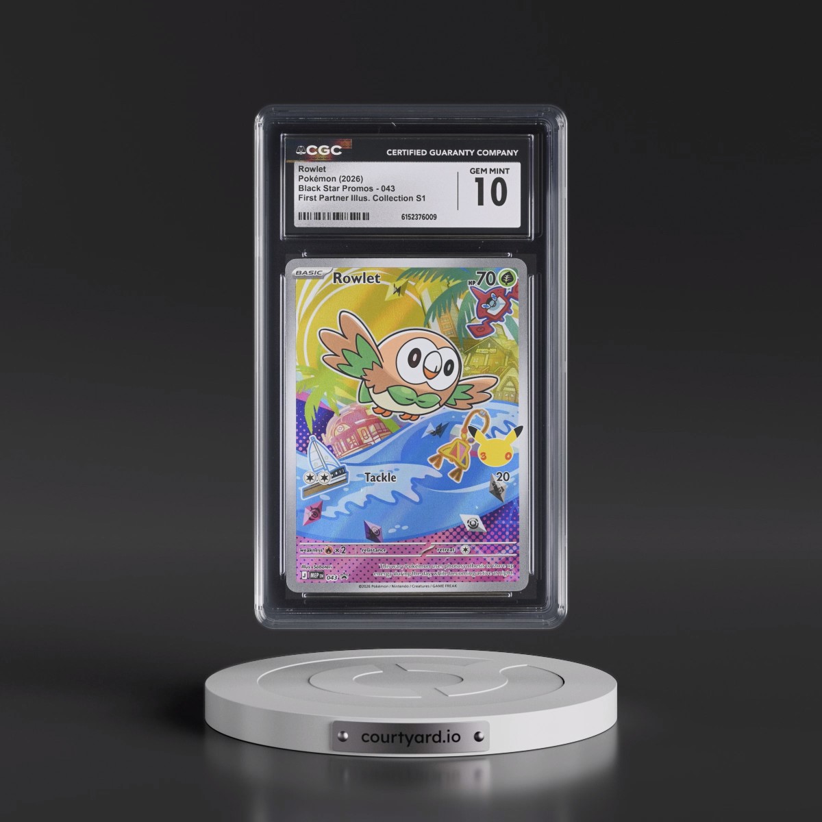 2025 Black Star Promos - Mega Evolution MEP EN #043 Rowlet - First Partner Illustration Collection Series 1 (Holo) (CGC 10 GEM MINT)