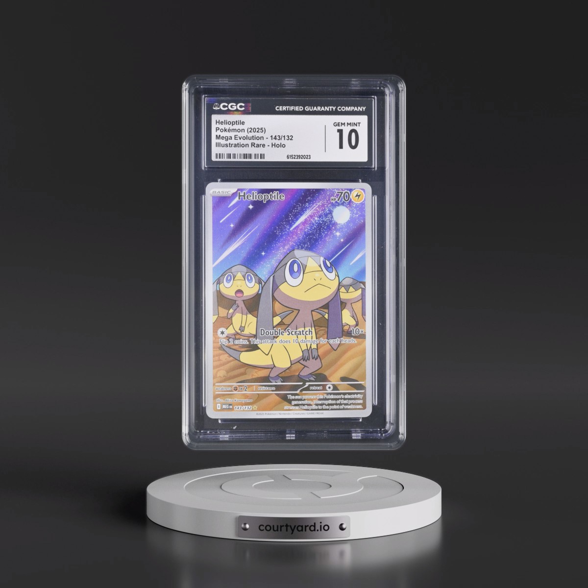 2025 Mega Evolution - MEG EN #143/132 Helioptile - Illustration Rare Holo (CGC 10 GEM MINT)