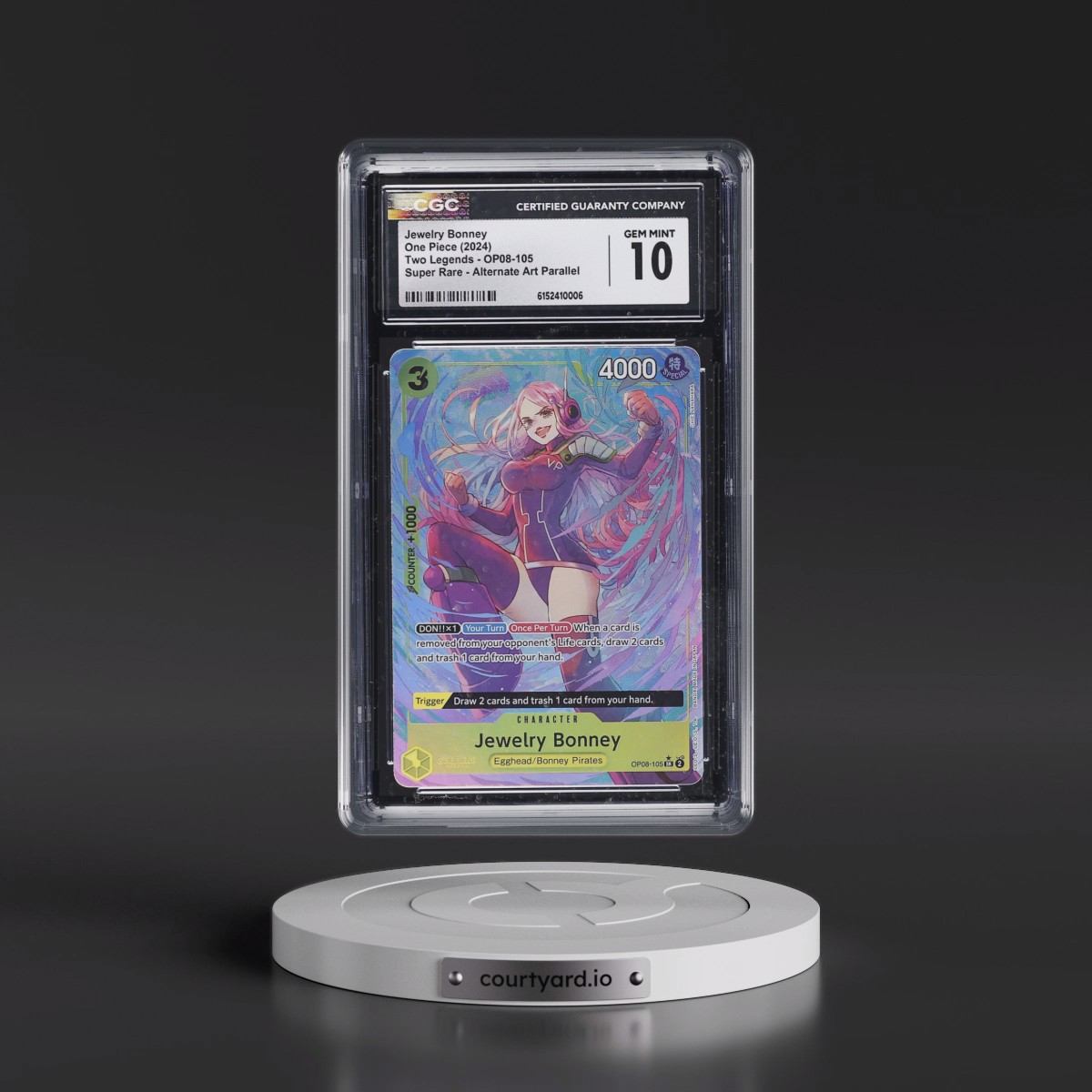 2024 Two Legends (OP08) - English #OP08-105 Jewelry Bonney - (Borderless) Alt Art (CGC 10 GEM MINT)