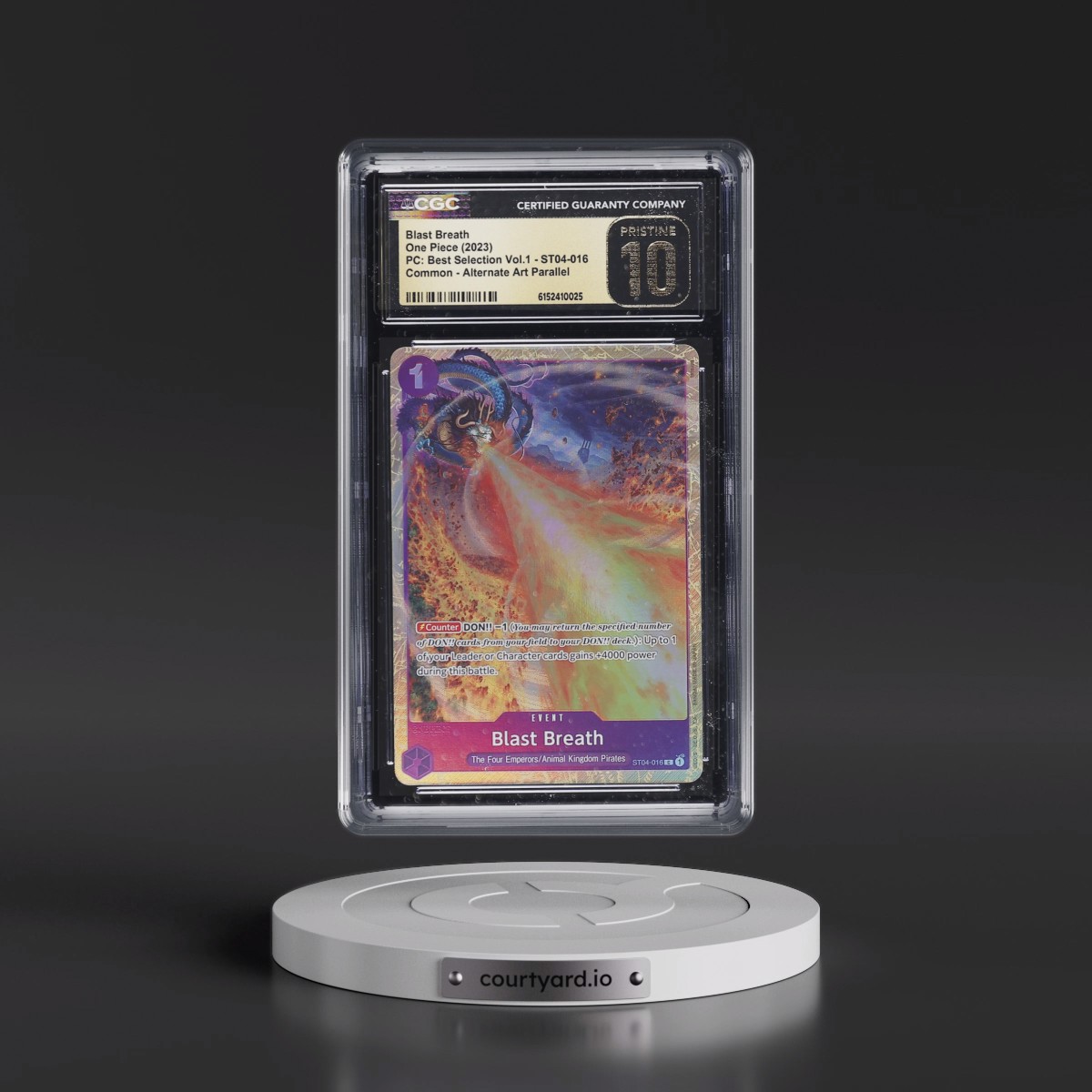 2023 Premium Collection Best Selection Vol.1 - English #ST04-016 Blast Breath - Alternate Art Parallel (CGC 10 PRISTINE)