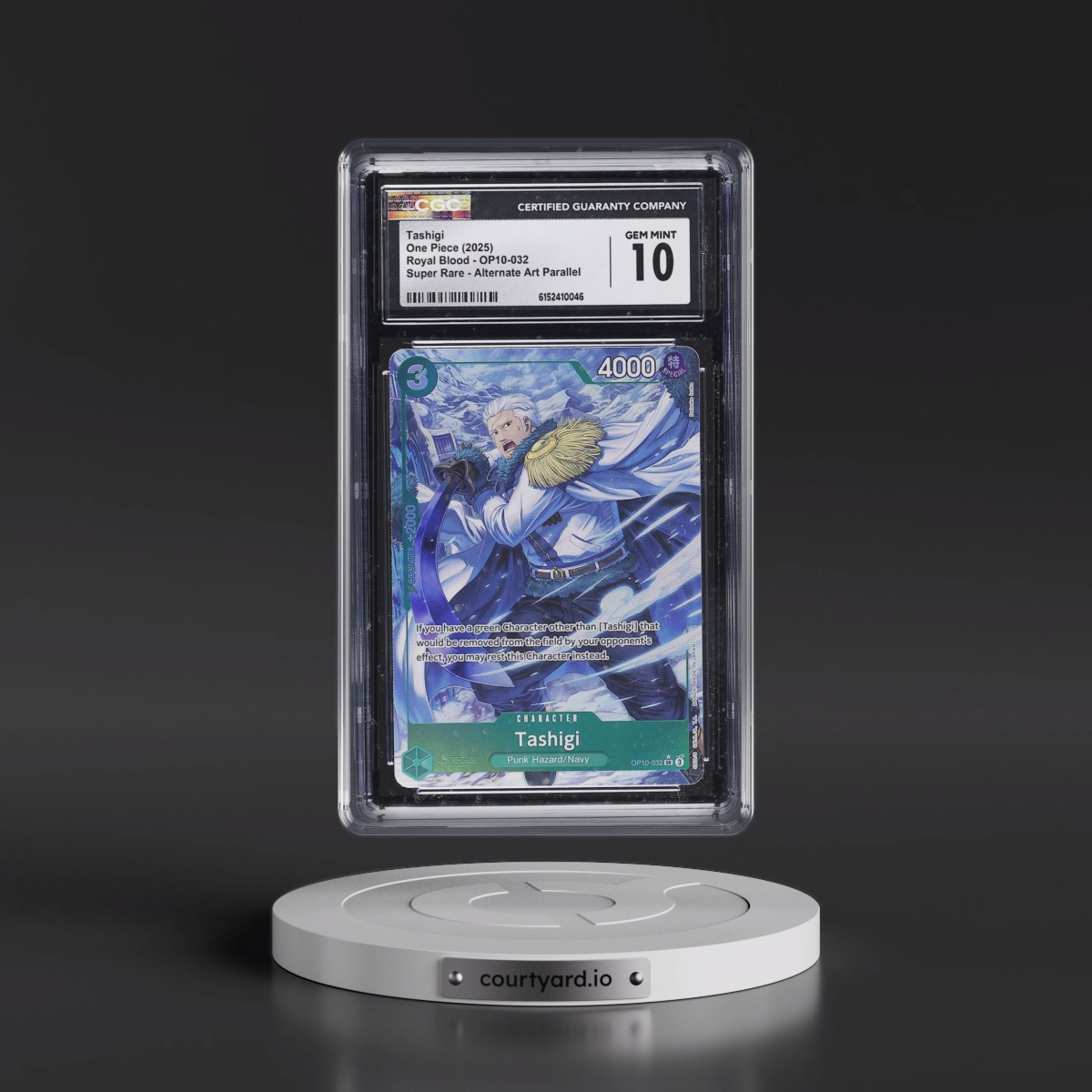 2025 Royal Blood (OP10) - English #OP10-032 Tashigi - (Borderless) Alt Art (CGC 10 GEM MINT)