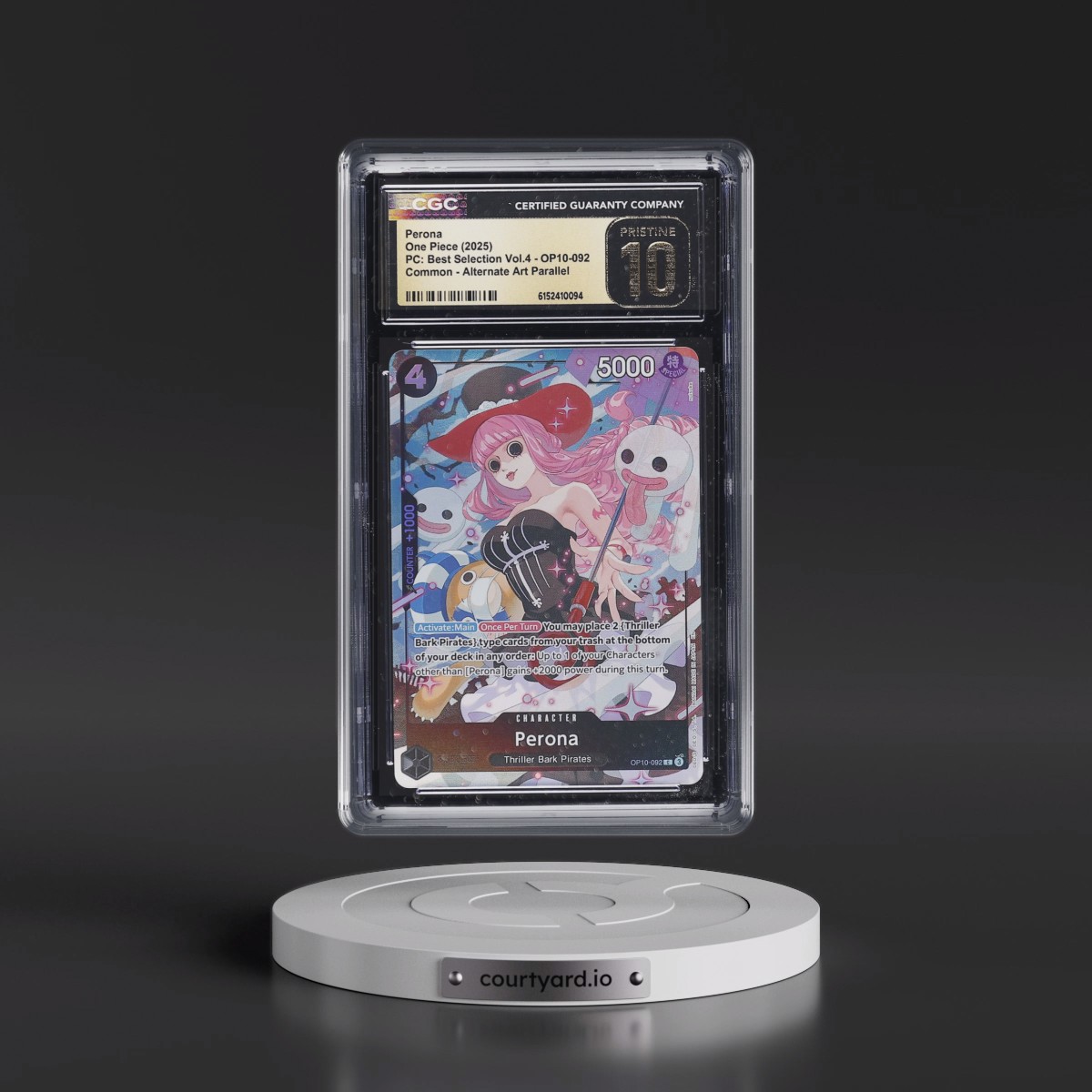 2025 Premium Collection Best Selection Vol.4 - English #OP10-092 Perona - (Borderless) Alt Art (CGC 10 PRISTINE)