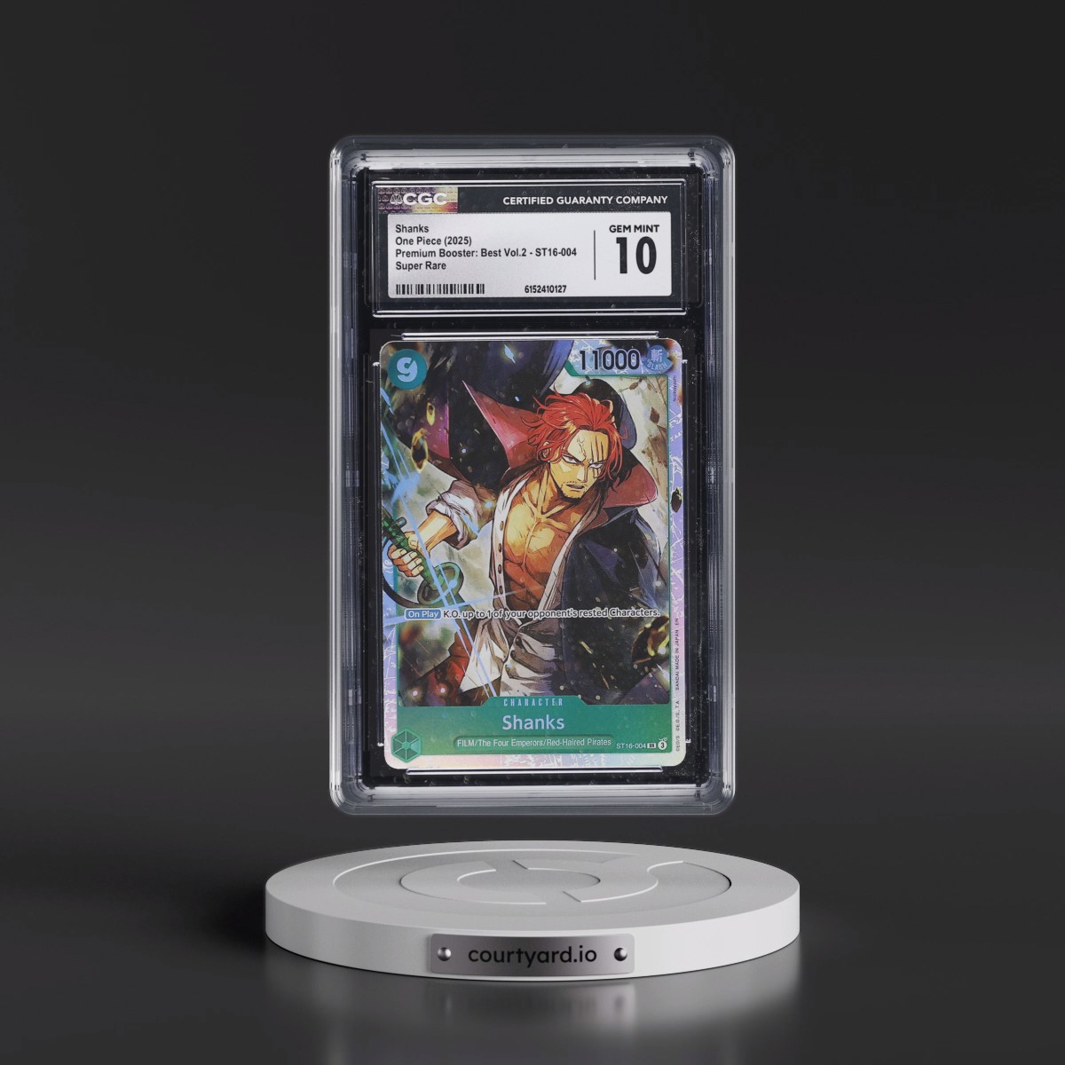 2025 Premium Booster: The Best Vol.2 (PRB-02) - English #ST16-004 Shanks - (EN above Japan on Border) (CGC 10 GEM MINT)