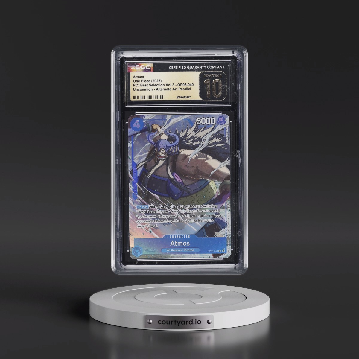 2025 Premium Collection Best Selection Vol.3 - English #OP08-040 Atmos - (Borderless) Alt Art (CGC 10 PRISTINE)