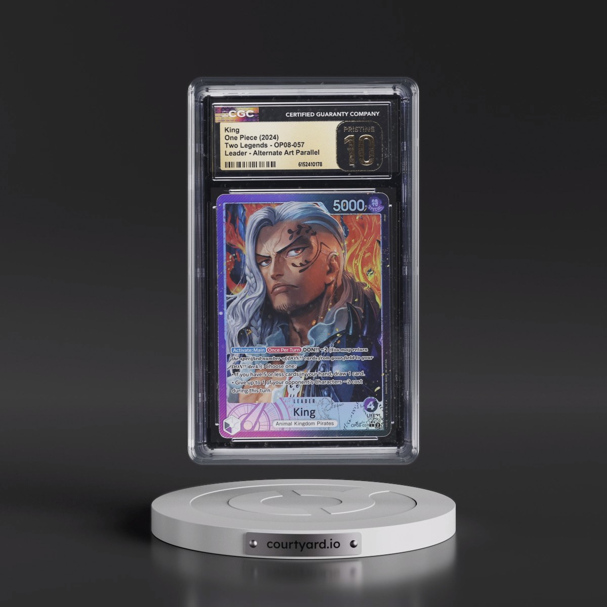 2024 Two Legends (OP08) - English #OP08-057 King - (Map Text Box) Alt Art (CGC 10 PRISTINE)