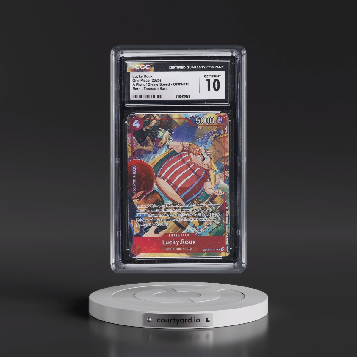 2025 A Fist of Divine Speed (OP11) - English #OP09-015 Lucky Roux - Treasure Rare (TR next to number) (CGC 10 GEM MINT)